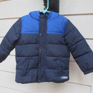 Boys Baby Gap Blue puffer jacket Size 3 hooded soft fleece inside